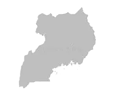 Map of Uganda showing outreach districts